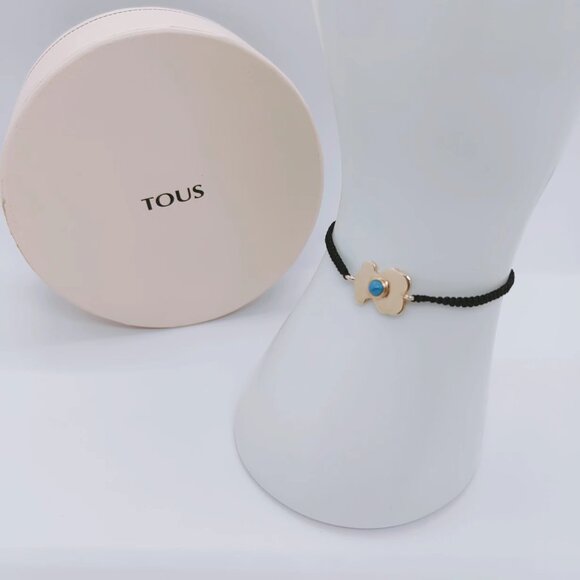 TOUS Bracelet Rose Vermeil Silver Super Power Bracelet with Cord and Turquoise - Picture 9 of 10